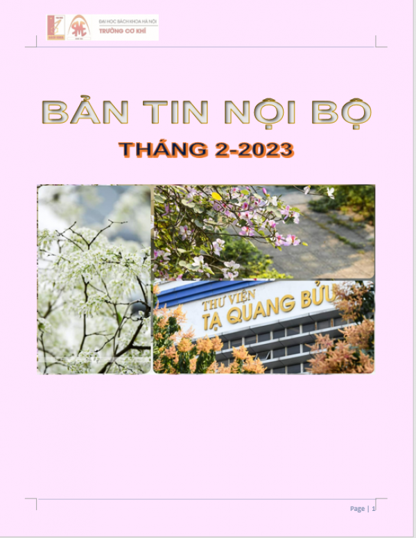 BẢN TIN NỘI BỘ TRƯỜNG CƠ KHÍ THÁNG 2 – 2023