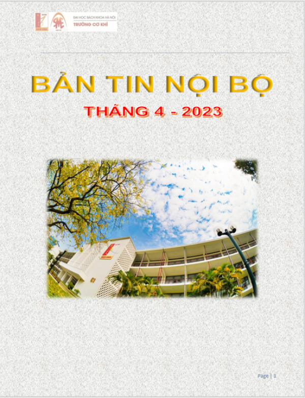 BẢN TIN NỘI BỘ TRƯỜNG CƠ KHÍ THÁNG 4 – 2023