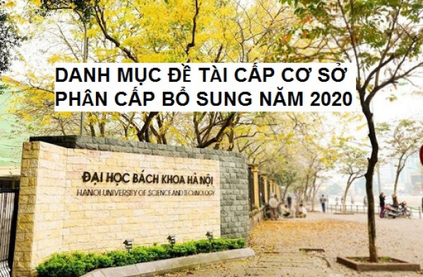 Danh mục đề tài cấp cơ sở phân cấp bổ sung năm 2020