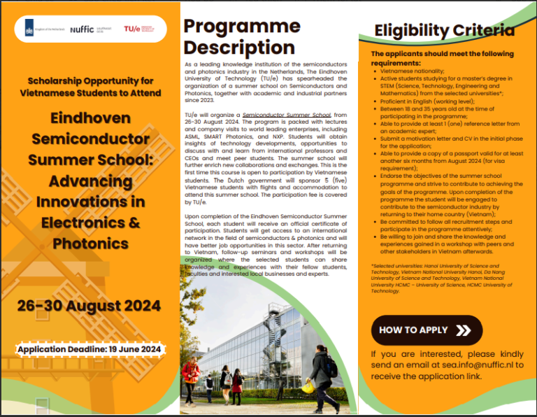 [SME-THÔNG BÁO] HỌC BỔNG HÈ DÀNH CHO HỌC VIÊN CAO HỌC NĂM 2024